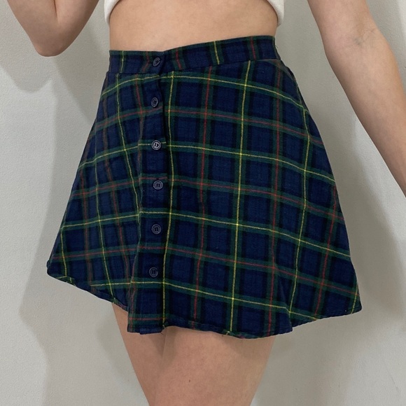 Pacsun Plaid Mini Button Up Skirt - Picture 3 of 4